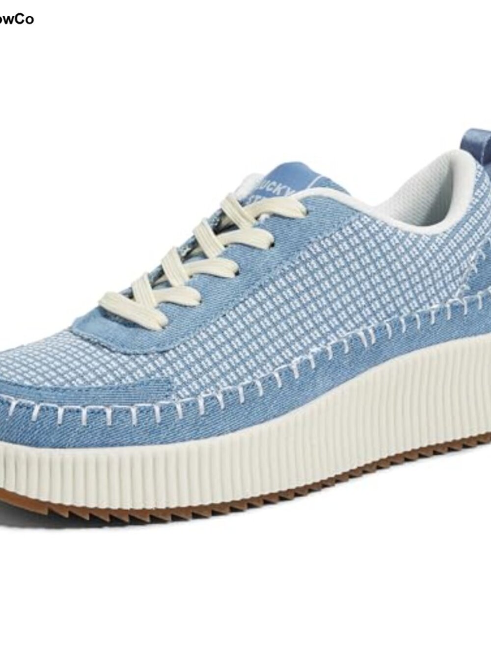 Woven Platform Sneakers Lace-Up Casual Walking Shoes